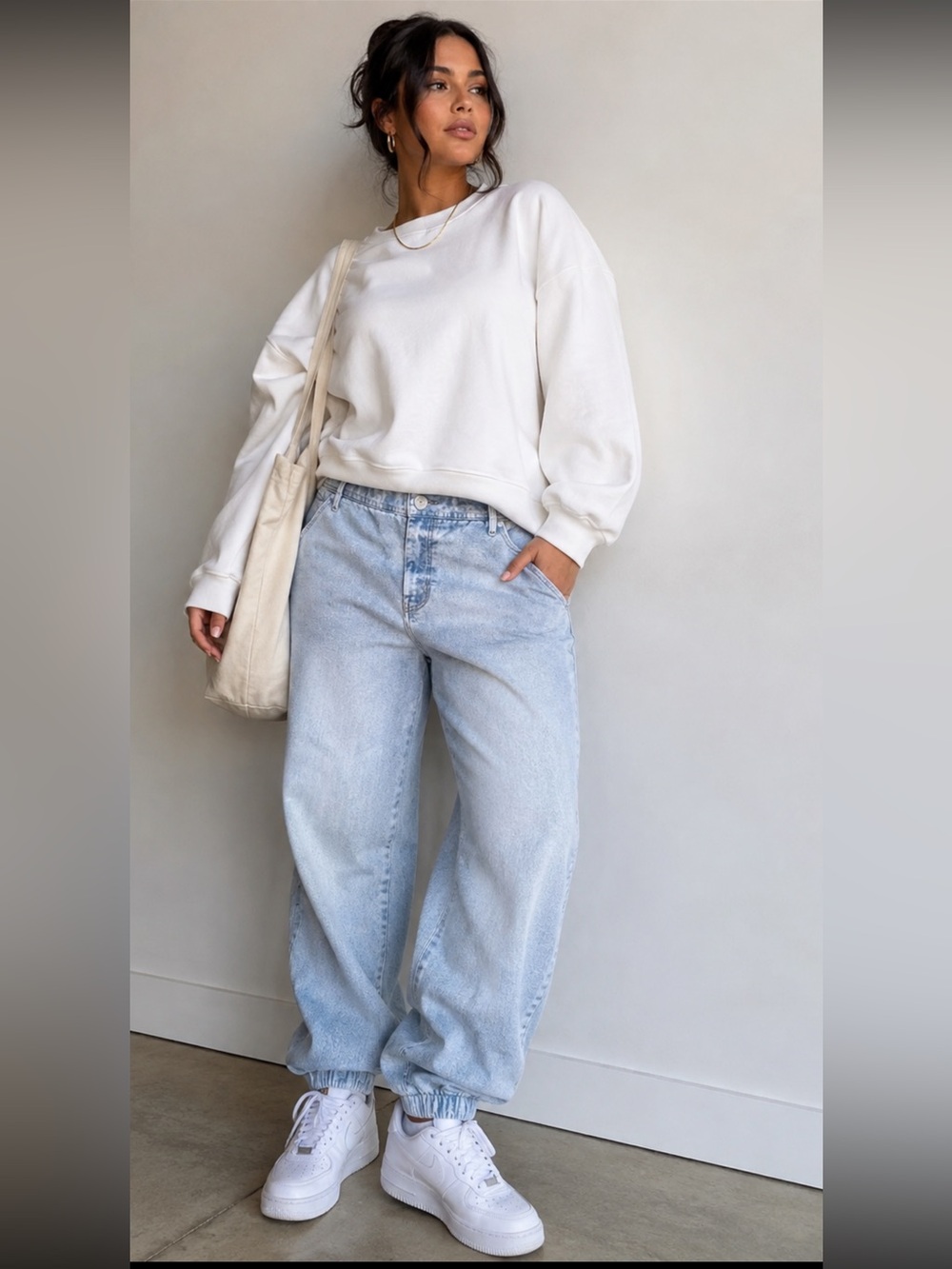 DENIM ILLUSION COTTON TERRY SWEATPANT JEAN JOGGER